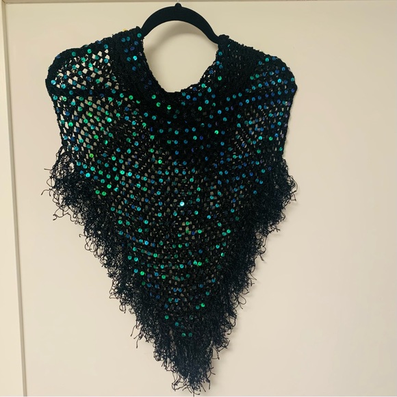 Sequin Decor Poncho - Picture 3 of 3